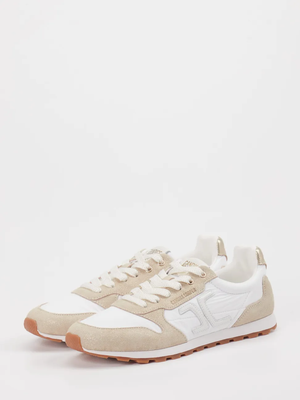 Candice Cooper – Sneaker aus Velour/Textil Weiß