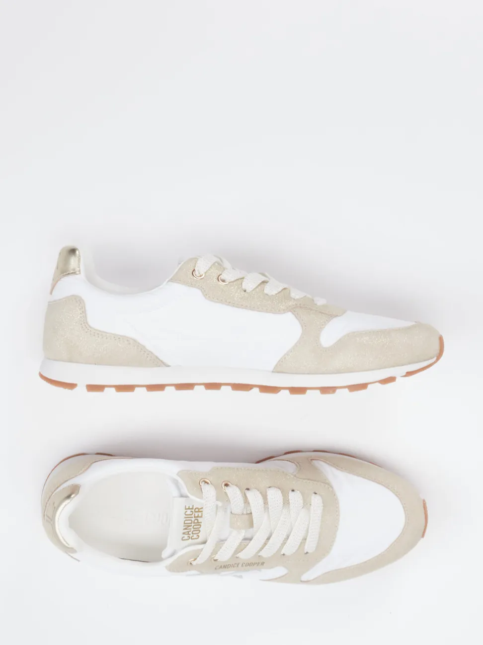 Candice Cooper – Sneaker aus Velour/Textil Weiß