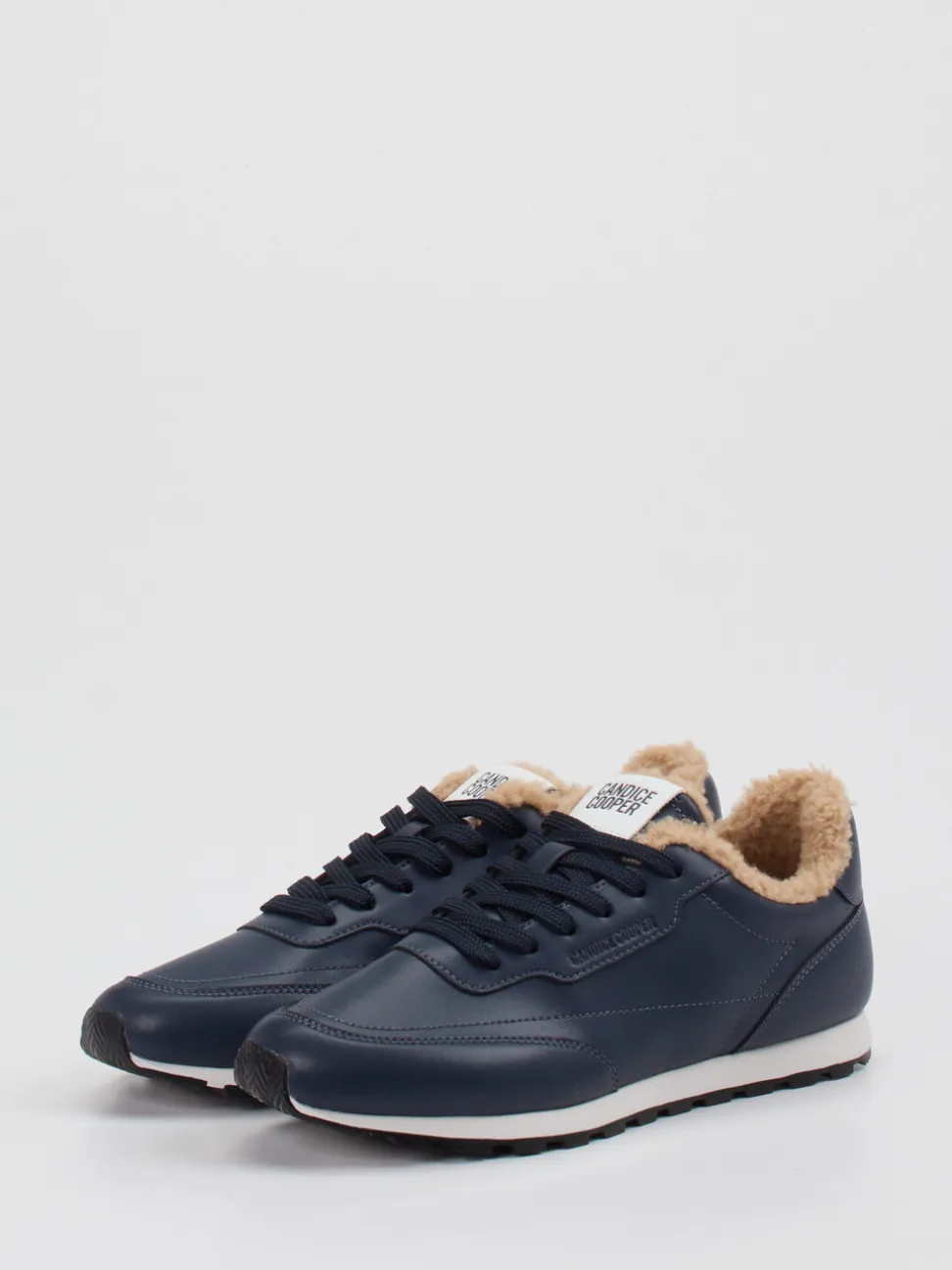 Candice Cooper – Sneaker aus Lederimitat in Dunkelblau