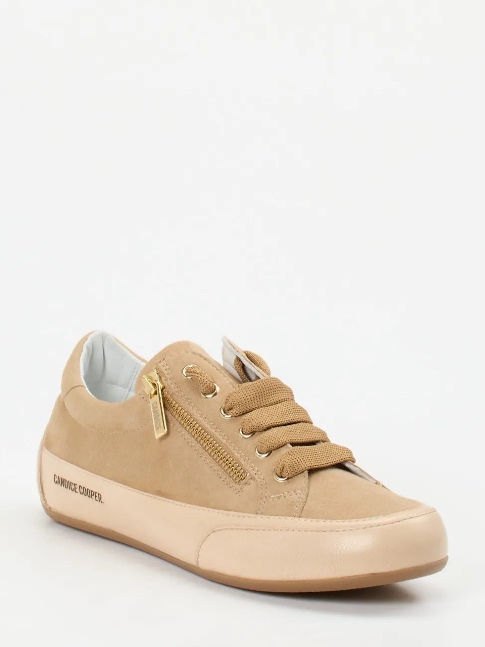 Candice Cooper – Sneaker aus Veloursleder Beige