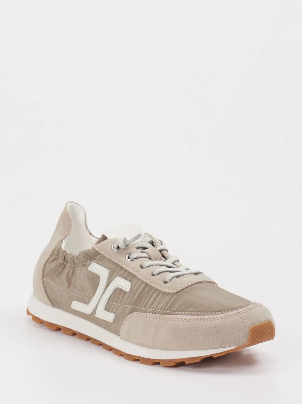 Candice Cooper – Sneaker aus Velour/Textil in Beige