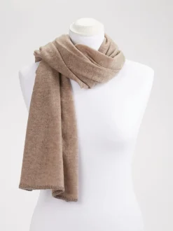 Cashmere Blues – Feinstrickschal aus Wolle Beigebraun