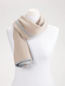 Cashmere Blues – Schal aus Feinstrick in Beige