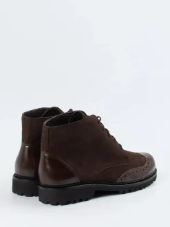 Christian Dietz – Brogue-Boots aus Veloursleder braun