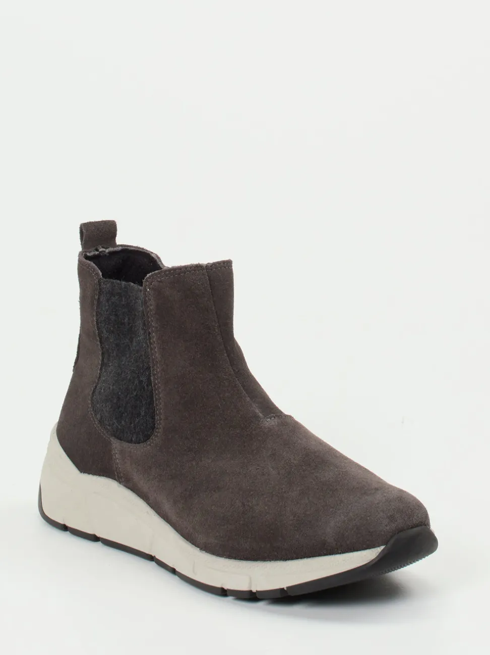 Christian Dietz – Chelsea-Stiefelette aus Veloursleder grau