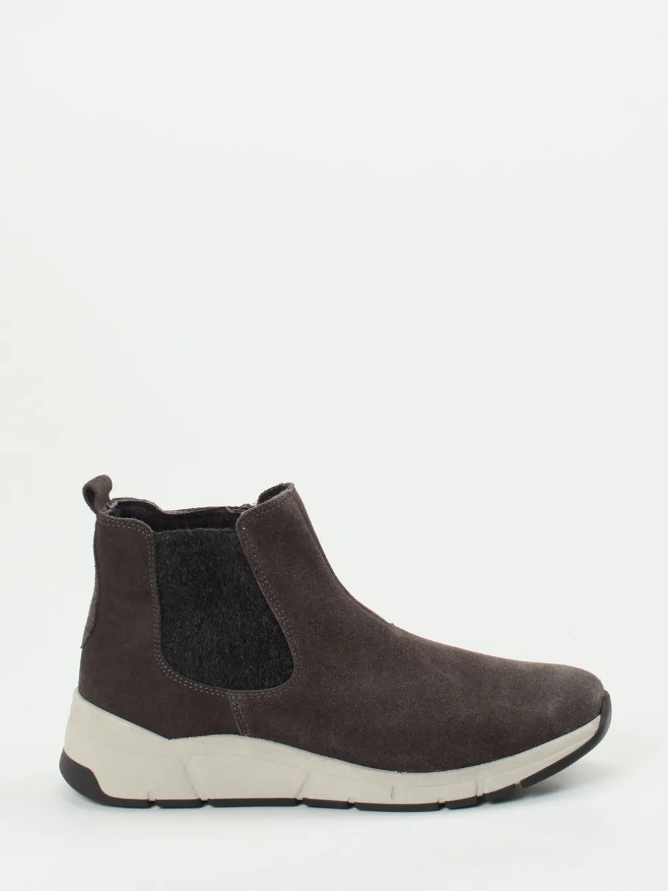 Christian Dietz – Chelsea-Stiefelette aus Veloursleder grau