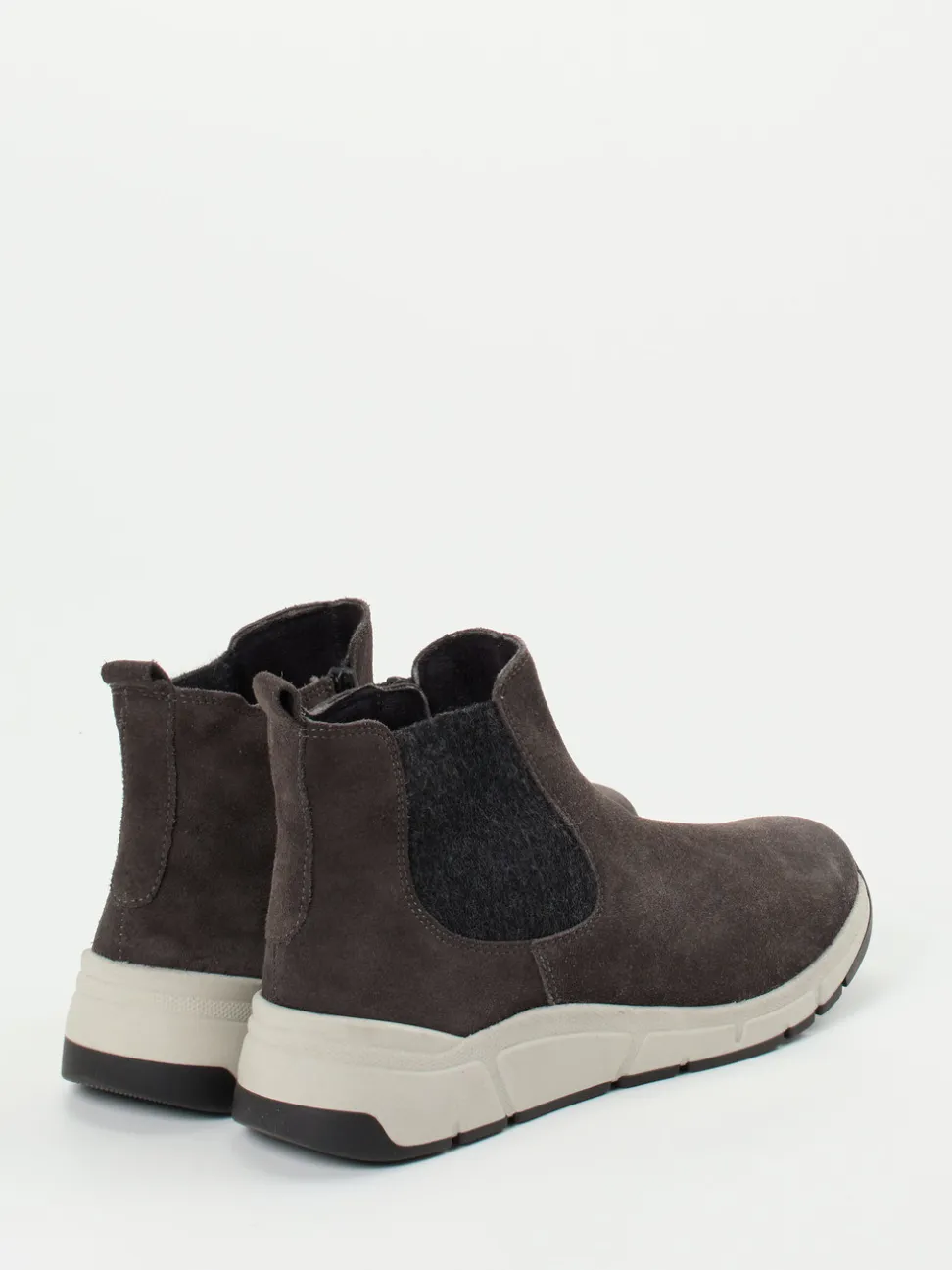 Christian Dietz – Chelsea-Stiefelette aus Veloursleder grau