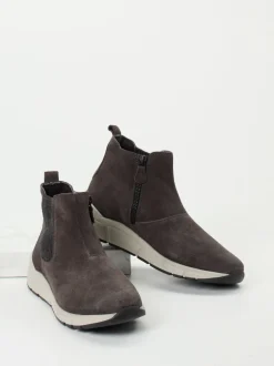 Christian Dietz – Chelsea-Stiefelette aus Veloursleder grau