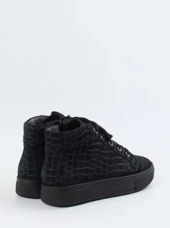 Christian Dietz – High-Top Sneaker aus Veloursleder Schwarz