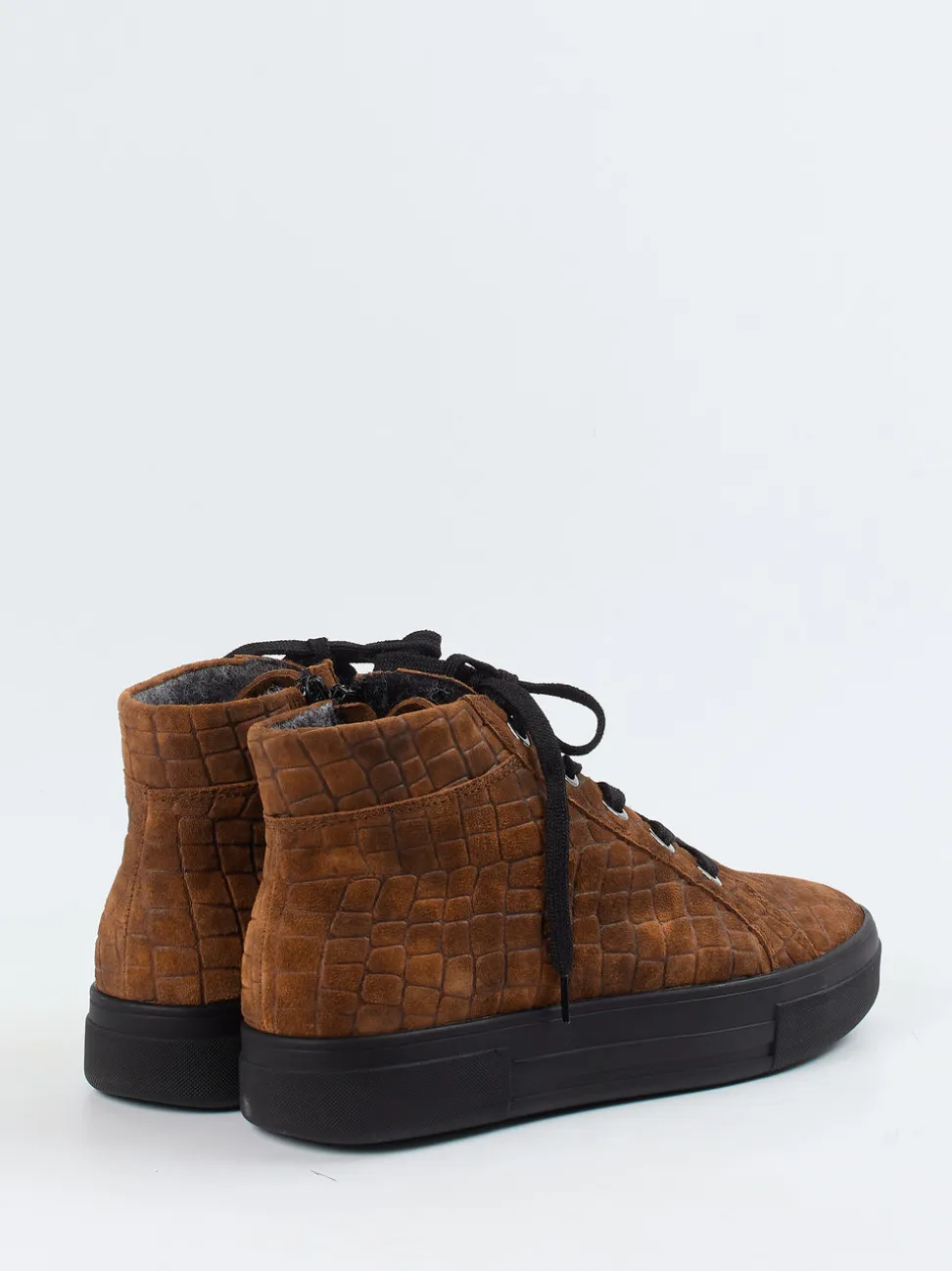 Christian Dietz – High-Top Sneaker aus geprägtem Leder braun