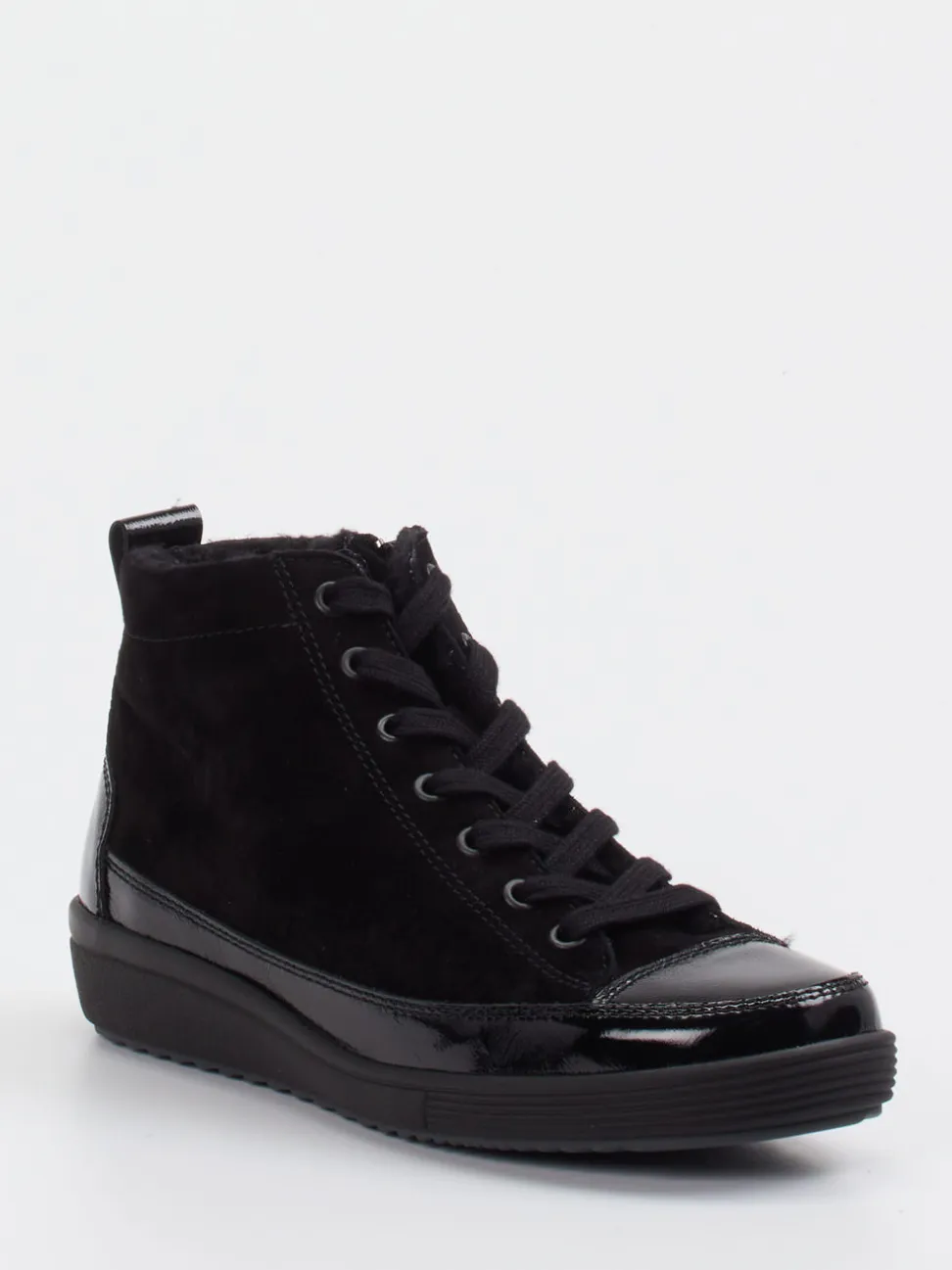 Christian Dietz – High-Top-Sneaker aus Veloursleder schwarz