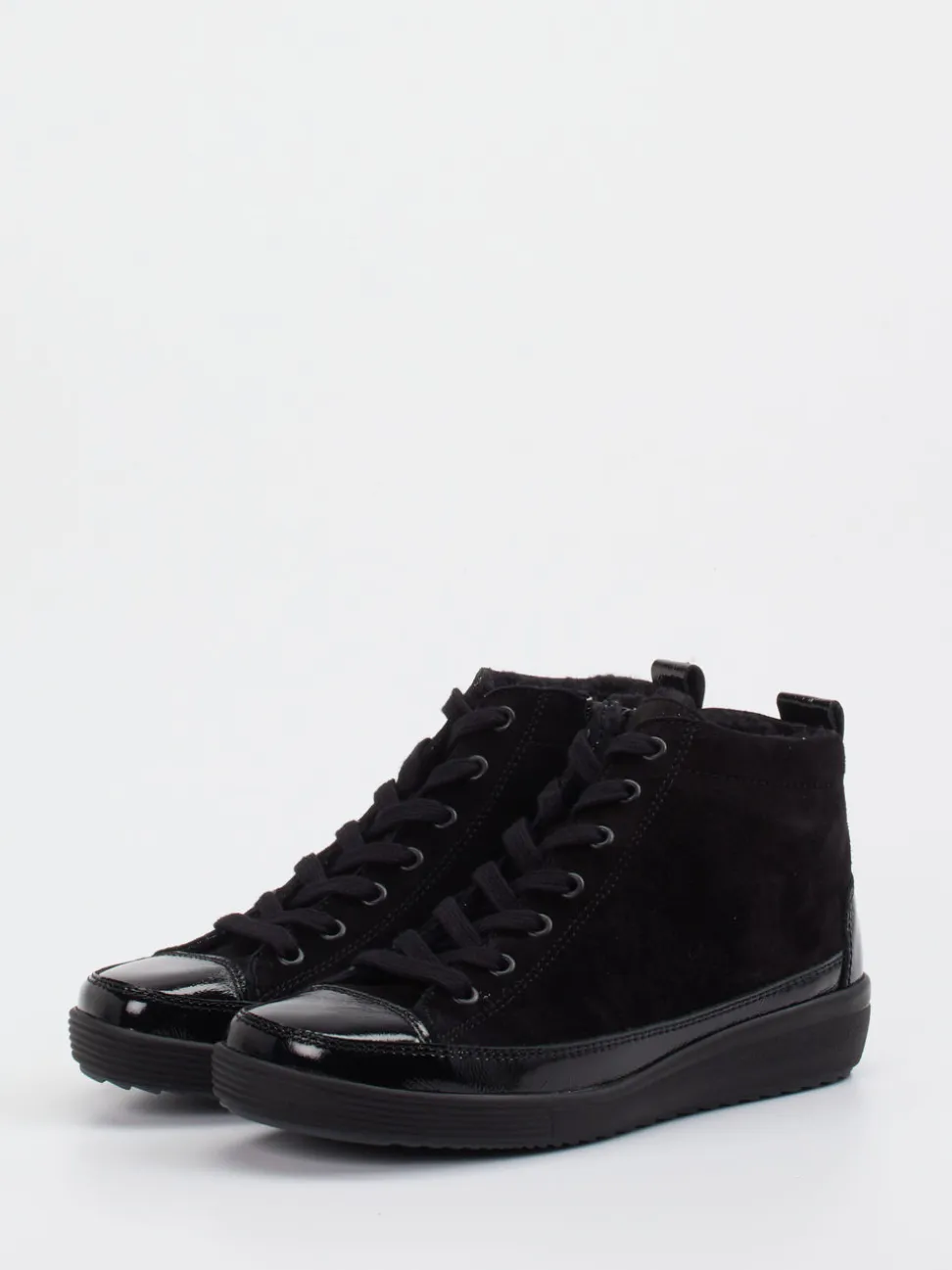 Christian Dietz – High-Top-Sneaker aus Veloursleder schwarz