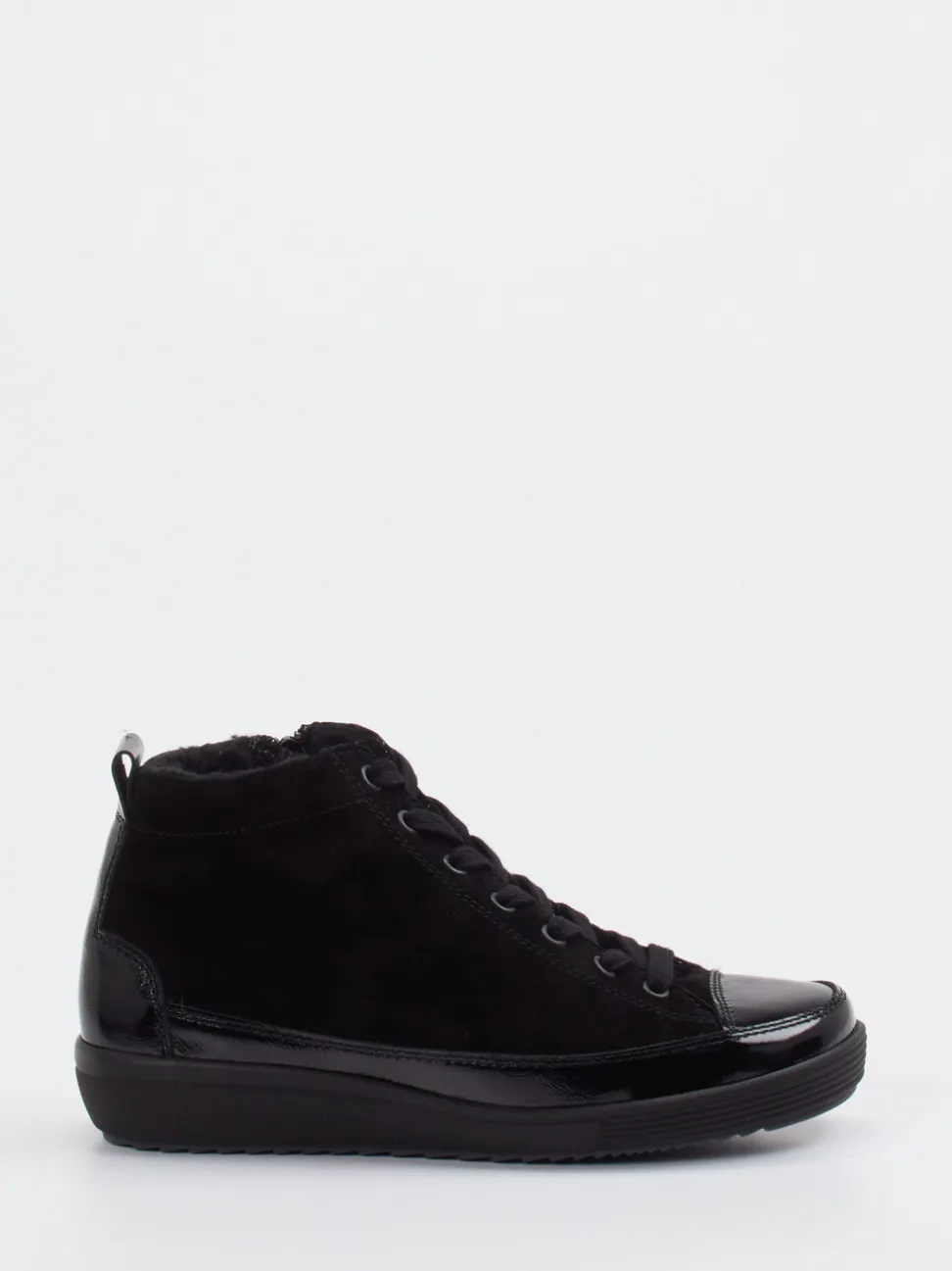 Christian Dietz – High-Top-Sneaker aus Veloursleder schwarz