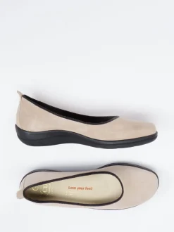 Christian Dietz – Komfort-Ballerinas aus Veloursleder beige