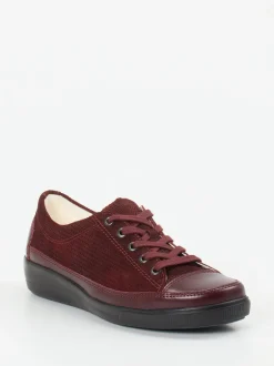 Christian Dietz – Komfort-Sneaker aus geprägtem Leder bordeaux