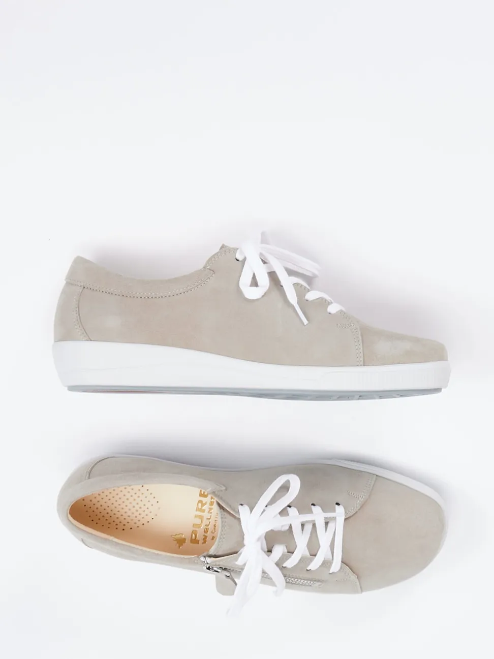 Christian Dietz – Komfort-Sneaker aus Veloursleder beige