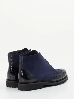 Christian Dietz – Schnürboots aus Veloursleder Dunkelblau