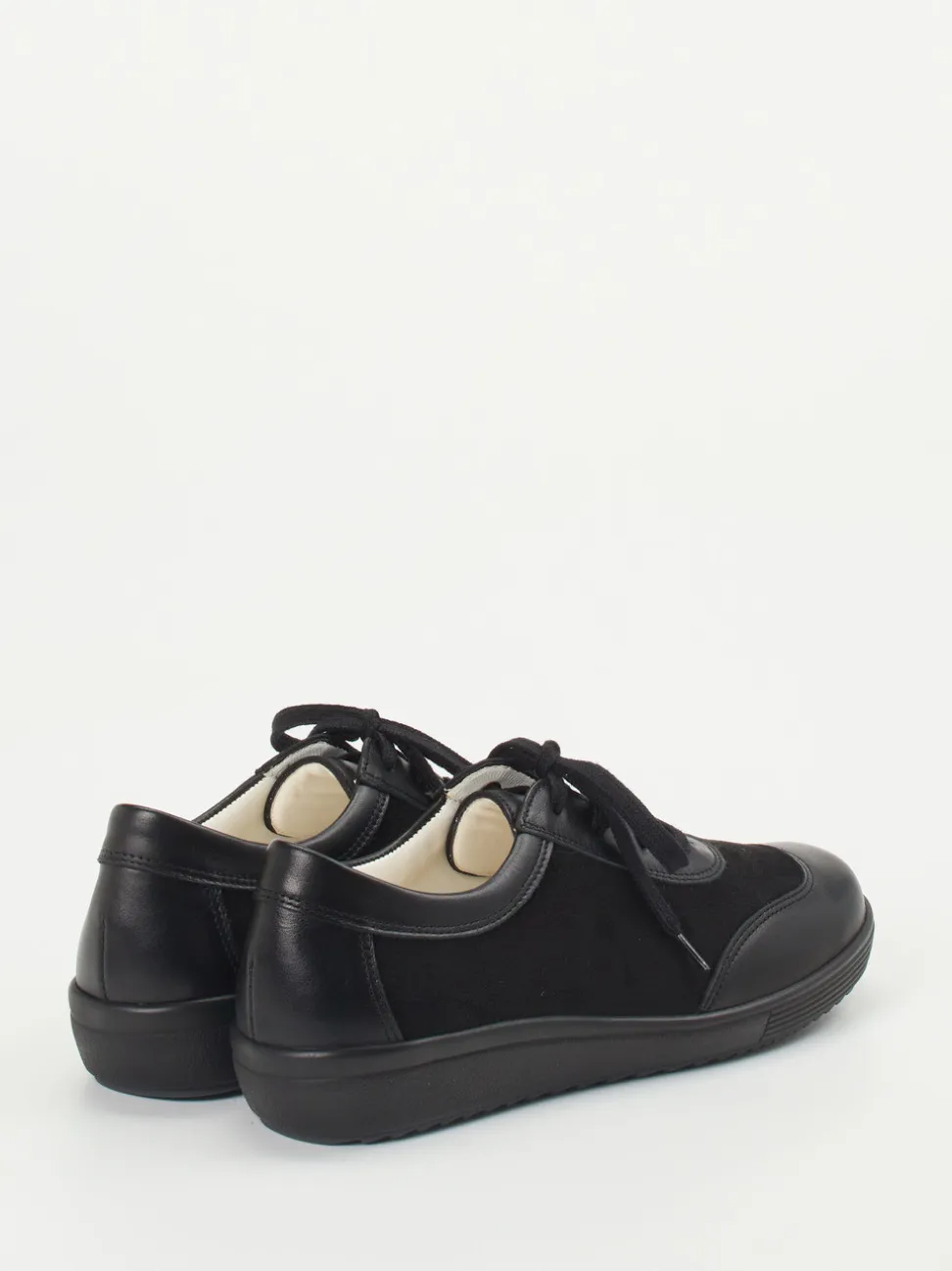 Christian Dietz – Schnürschuh aus Stretch und Veloursleder Schwarz
