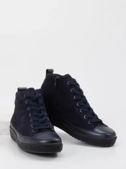 Christian Dietz – Stiefelette aus Veloursleder Dunkelblau