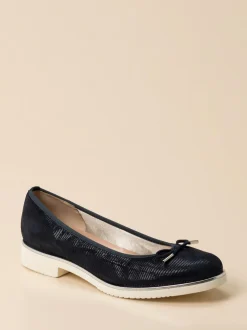 Cinzia Valle – Ballerinas aus geprägtem Leder Blau