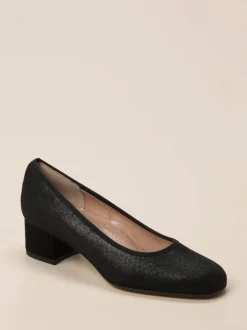 Cinzia Valle – Pumps aus glänzendem Textil schwarz