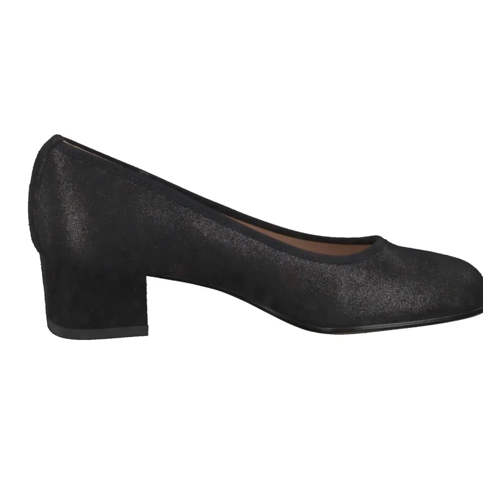 Cinzia Valle – Pumps aus glänzendem Textil schwarz