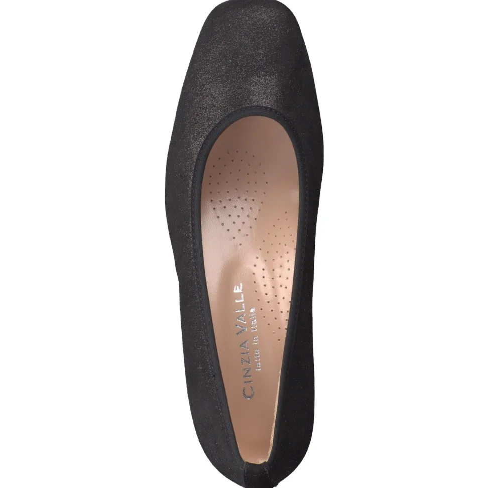 Cinzia Valle – Pumps aus glänzendem Textil schwarz