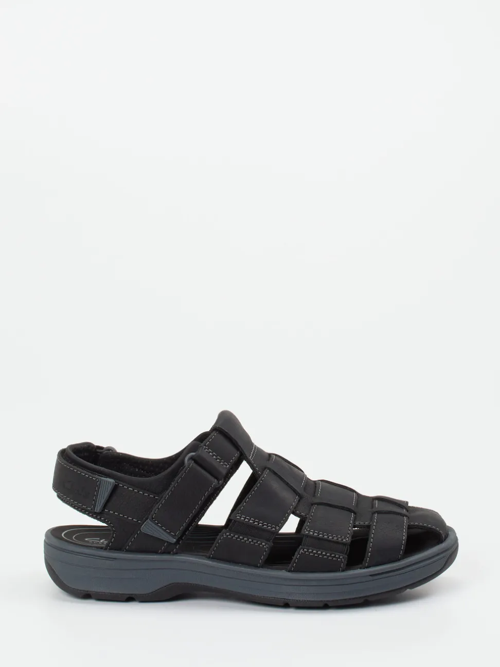 Clarks – Fischersandalen aus Fettleder Schwarz