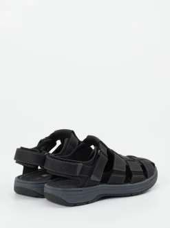 Clarks – Fischersandalen aus Fettleder Schwarz