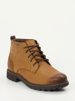Clarks – Schnürboots aus Glattleder cognacbraun