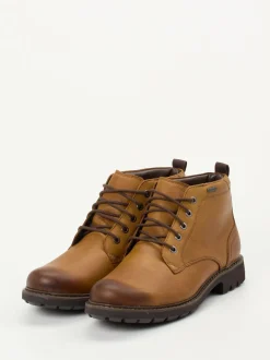 Clarks – Schnürboots aus Glattleder cognacbraun