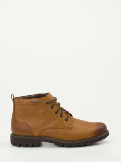 Clarks – Schnürboots aus Glattleder cognacbraun
