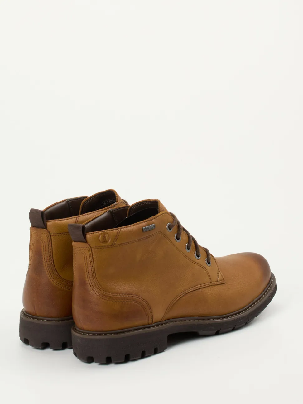 Clarks – Schnürboots aus Glattleder cognacbraun