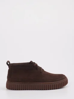 Clarks – Schnürboots aus Nubukleder dunkelbraun