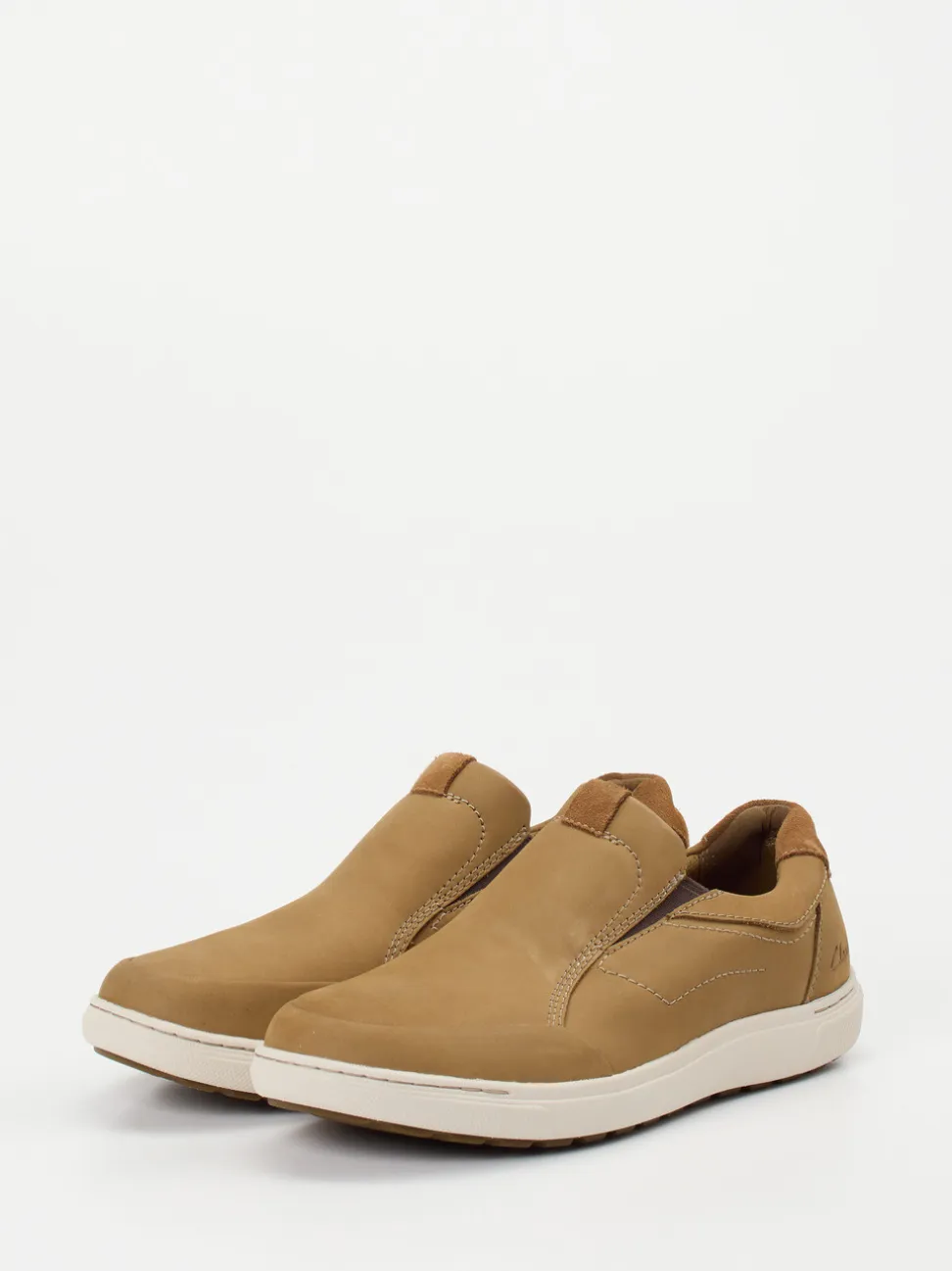 Clarks – Slip-On Sneaker aus Nubukleder hellbraun