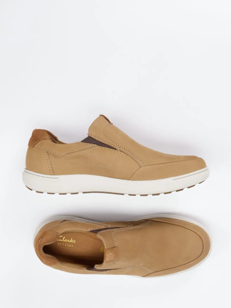 Clarks – Slip-On Sneaker aus Nubukleder hellbraun