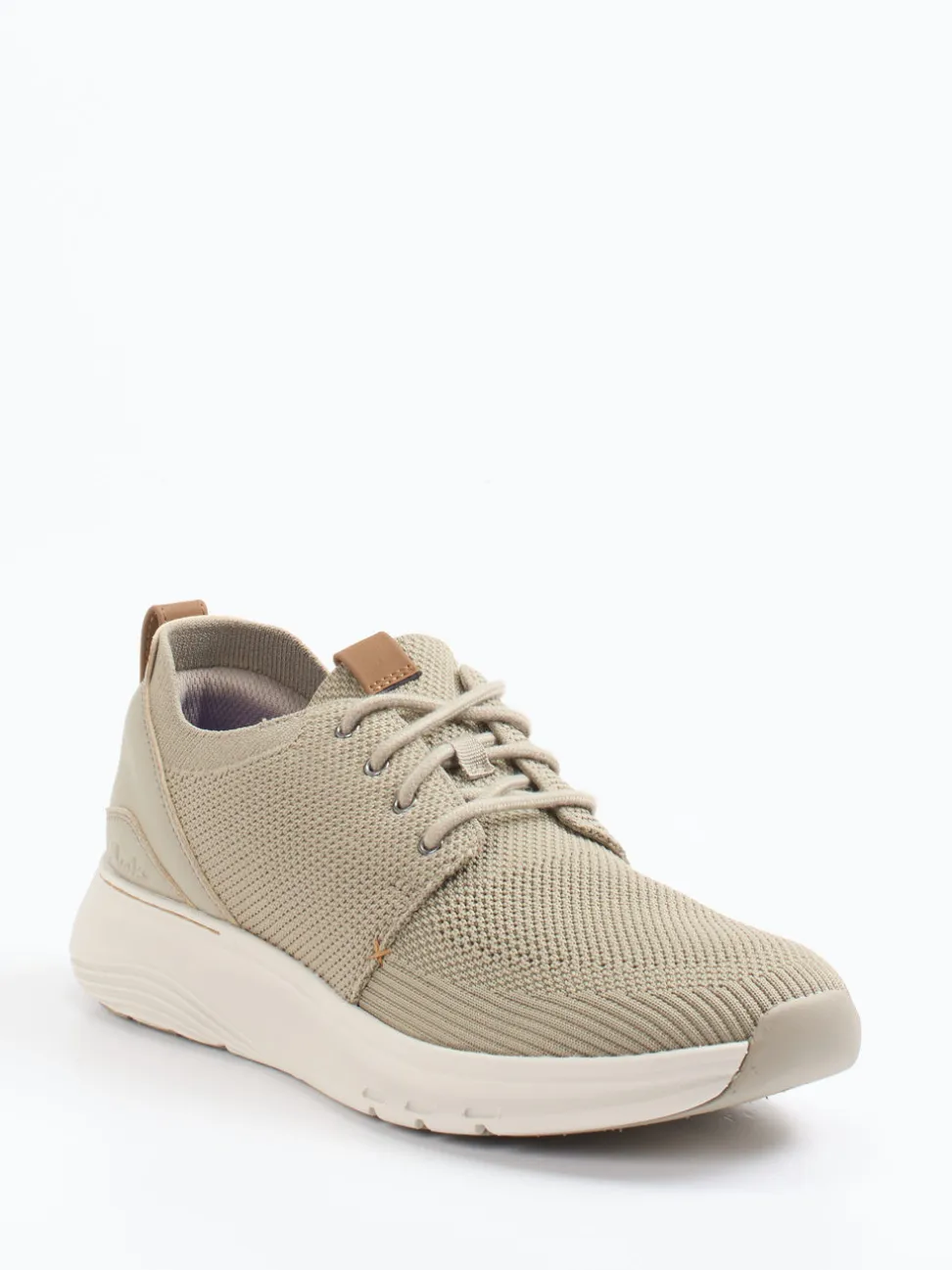 Clarks – Sneaker aus Stricktextil in Sandbeige