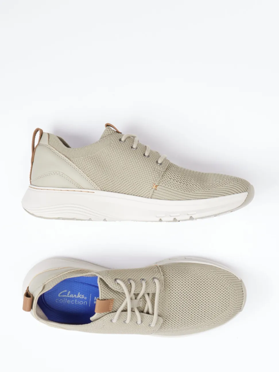 Clarks – Sneaker aus Stricktextil in Sandbeige