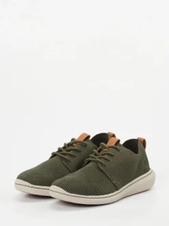 Clarks – Strick-Sneaker aus Textil in Olivgrün