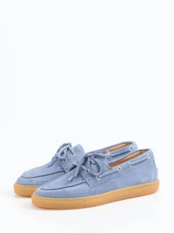 Copenhagen – Bootsschuh aus Veloursleder hellblau