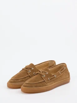 Copenhagen – Bootsschuh aus Veloursleder cognacbraun
