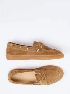 Copenhagen – Bootsschuh aus Veloursleder cognacbraun