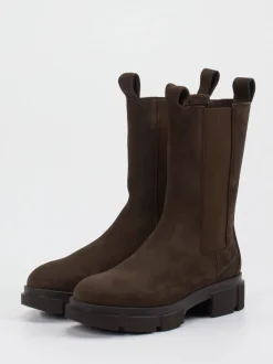 Copenhagen – Chelsea Boots aus Velours-Kalbleder Dunkelbraun
