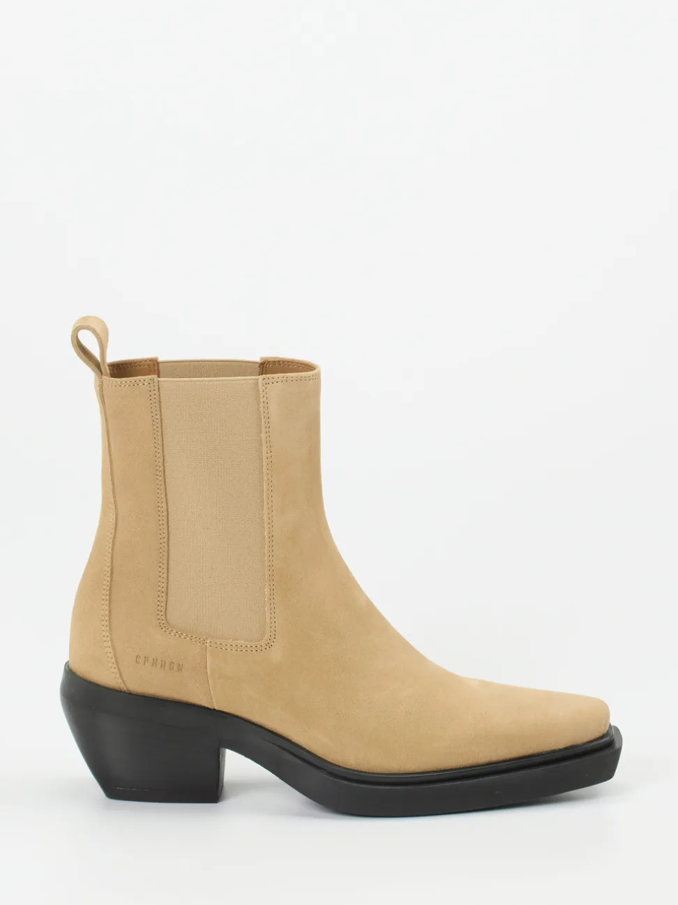 Copenhagen – Chelsea Boots aus Veloursleder Sandbeige