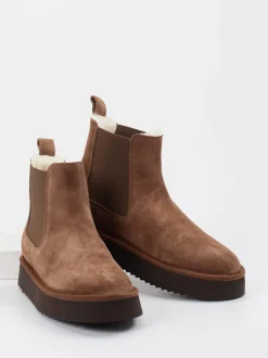 Copenhagen – Chelsea Boots aus Veloursleder braun