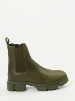 Copenhagen – Chelsea Boots aus Nubukleder olivgrün