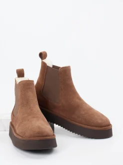 Copenhagen – Chelsea Boots aus Veloursleder braun