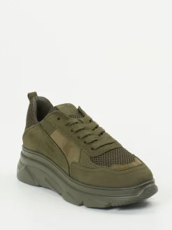 Copenhagen – Chunky Sneaker aus Nubukleder olivgrün