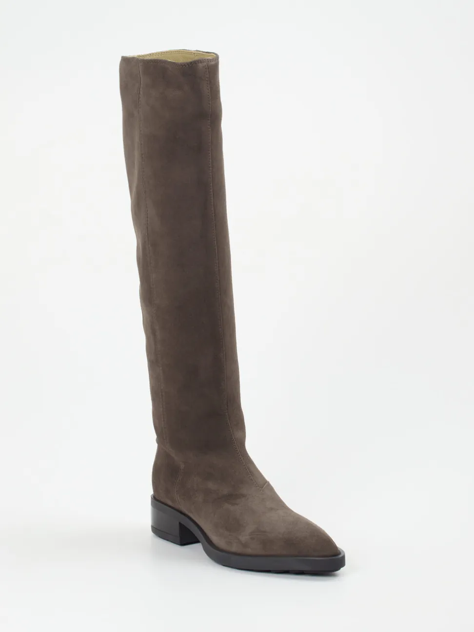 Copenhagen – Kniehohe Stiefel aus Veloursleder Dunkelbraun