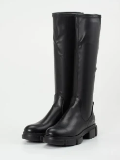 Copenhagen – Langschaftstiefel aus Stretch und Glattleder Schwarz